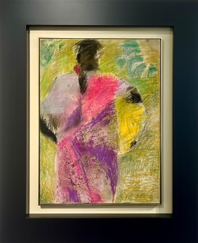 Pastel sobre papel colado em tela 55x75 cm, Dimensão com moldura 110x90 cm